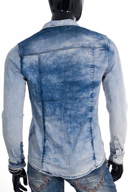 Jasna Koszula Jeans CIPO BAXX Przecierana