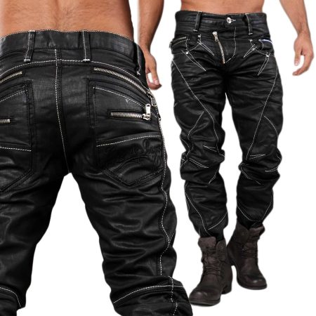 Cipo Baxx Spodnie Jeansy Woskowane Western Motor c812