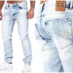 Spodnie Cipo Baxx Jeansy Jasne Przecierane IceBlue
