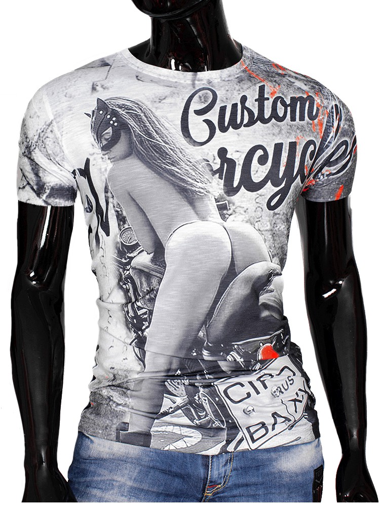 T-shirt Cipo Baxx Męski Koszulka Motorcyle Girl