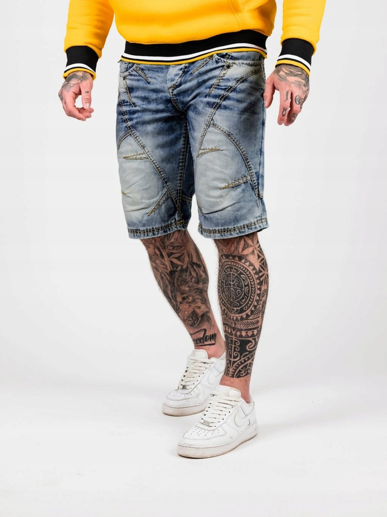 Spodenki Cipo Baxx Jeansy Cross Przeszycia c090 - obrazek 3