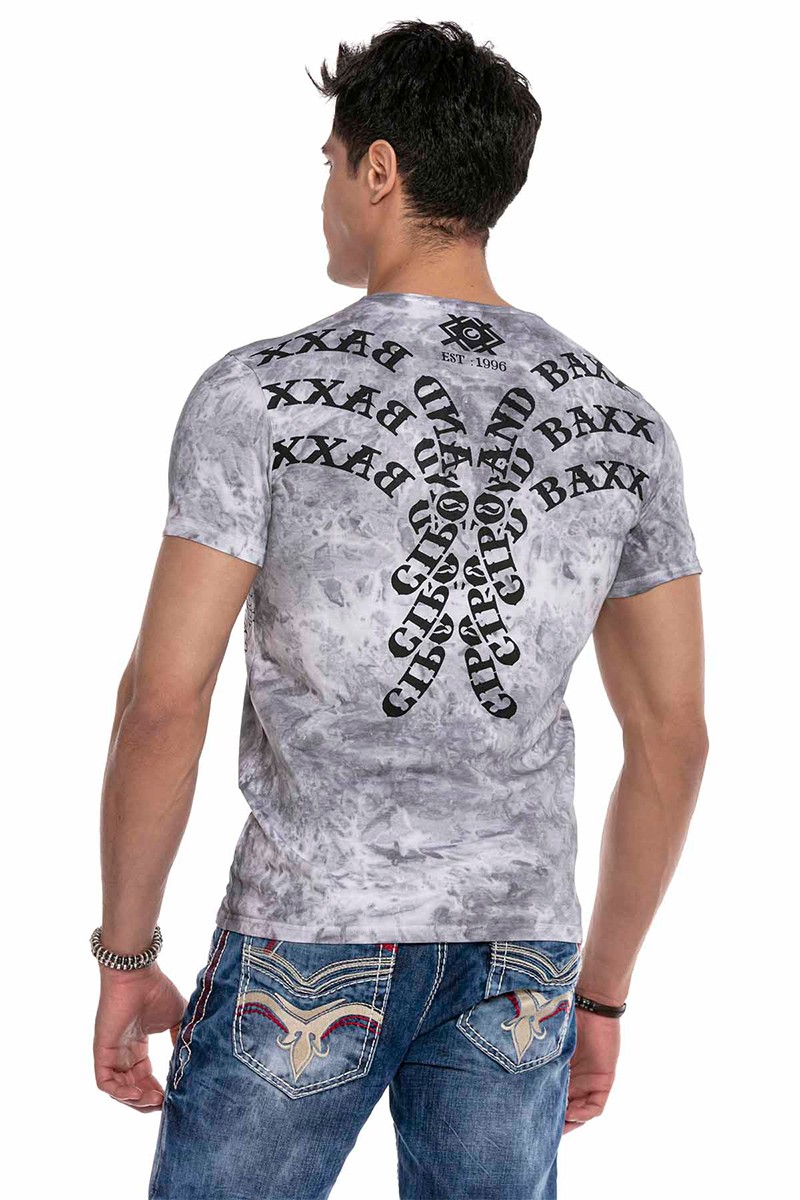 T-shirt Cipo Baxx Męski Koszulka Mazany Nadruk