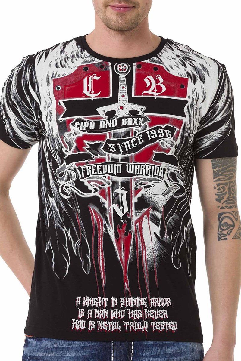 T-shirt Cipo Baxx Męski Koszulka Knight Warrior