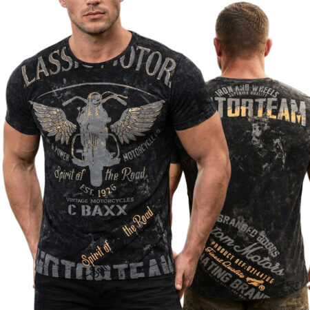 T-shirt Cipo Baxx Męski Power Motorcycle Mazany ct706