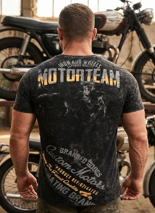 T-shirt Cipo Baxx Męski Power Motorcycle Mazany ct706 - obrazek 3