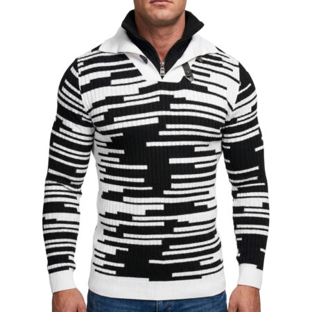 Cipo Baxx Sweter Golf Stójka Slim Zapięcia Zamek CP245