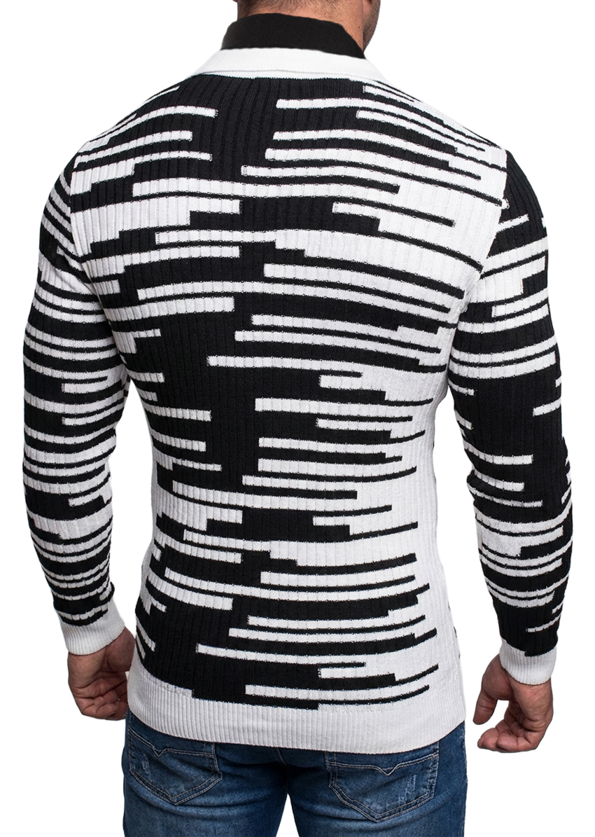 Cipo Baxx Sweter Golf Stójka Slim Zapięcia Zamek CP245 - obrazek 4