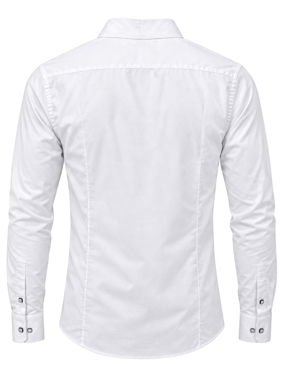Męska koszula slim fit ze stójką TOM CO. – elegancka koszula z ozdobnymi guzikami white - obrazek 4