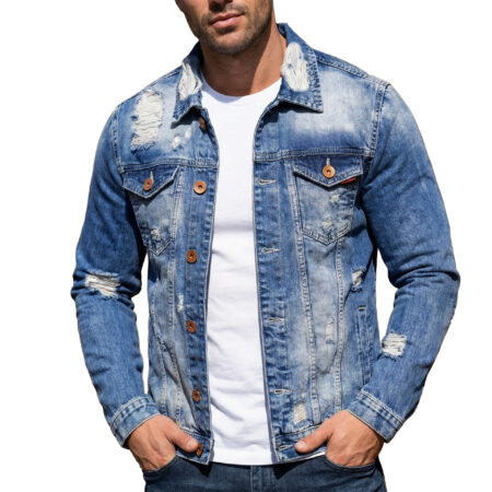 Kurtka Cipo Baxx Jeans Katana Przecierana Dziury