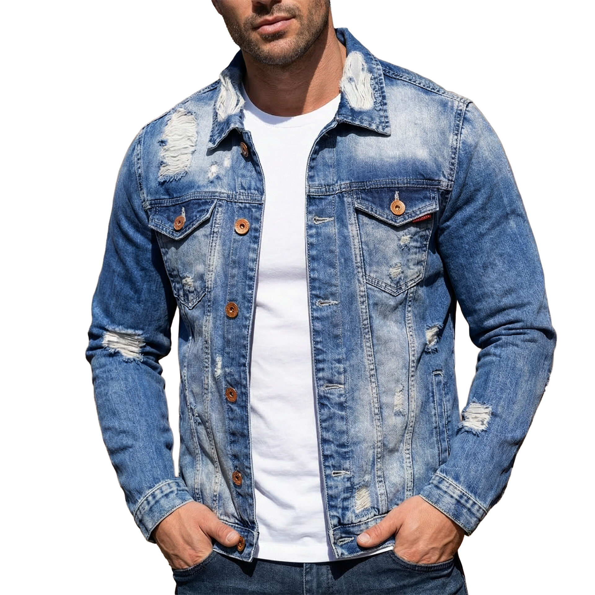 Kurtka Cipo Baxx Jeans Katana Przecierana Dziury