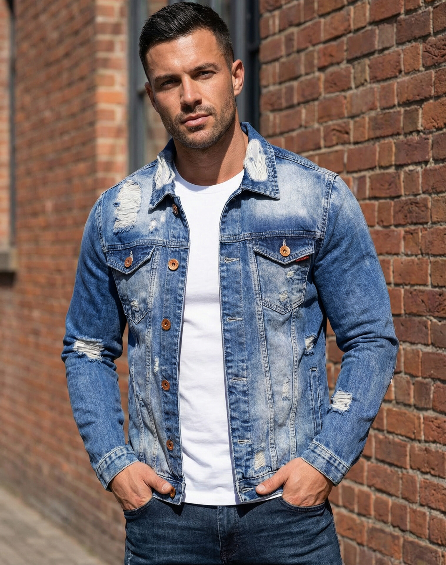 Kurtka Cipo Baxx Jeans Katana Przecierana Dziury - obrazek 2
