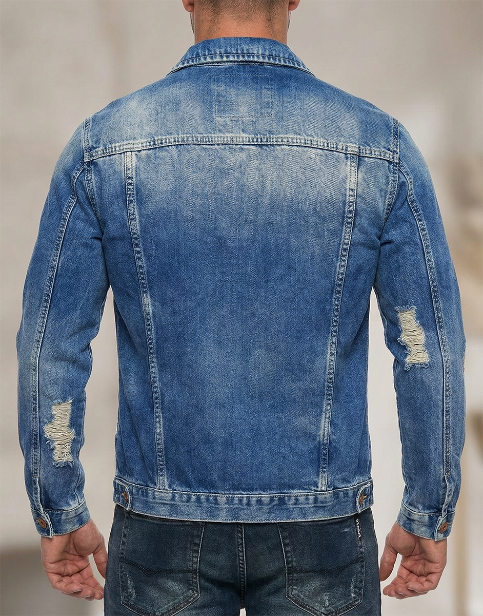 Kurtka Cipo Baxx Jeans Katana Przecierana Dziury - obrazek 4