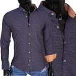 Koszula Męska Casual Bawełniana Slimfit Codzienna Navy 3