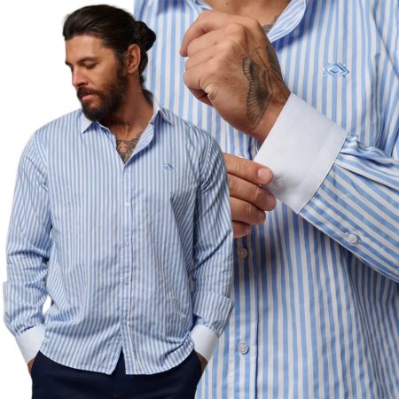 Koszula Cipo Baxx Casual Codzienna Regular Premium ch192 Blue