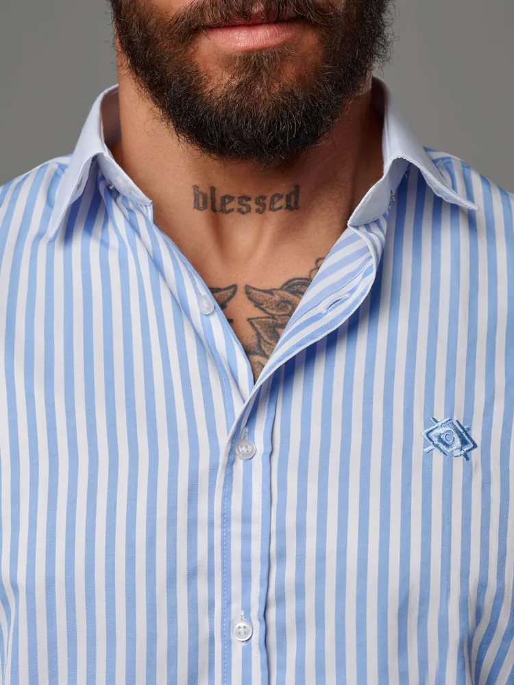 Koszula Cipo Baxx Casual Codzienna Regular Premium ch192 Blue - obrazek 3