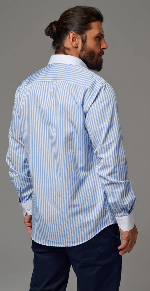 Koszula Cipo Baxx Casual Codzienna Regular Premium ch192 Blue - obrazek 6