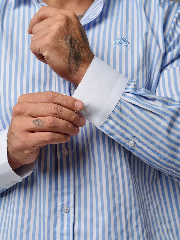 Koszula Cipo Baxx Casual Codzienna Regular Premium ch192 Blue - obrazek 7