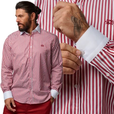 Koszula Cipo Baxx Casual Codzienna Regular Premium ch192 Red