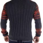 Sweter Carisma Wzór Norweski Golf Męski Stójka Antracyt 7086 - obrazek 8