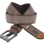 Pasek Męski Cipo Baxx Skóra Naturalna Vintage Metalowa Klamra CG106 brown - obrazek 4