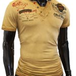 T-Shirt Cipo Baxx Koszulka Mazana California Born to Ride Naszywki CT783 mustard - obrazek 3