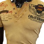 T-Shirt Cipo Baxx Koszulka Mazana California Born to Ride Naszywki CT783 mustard - obrazek 4