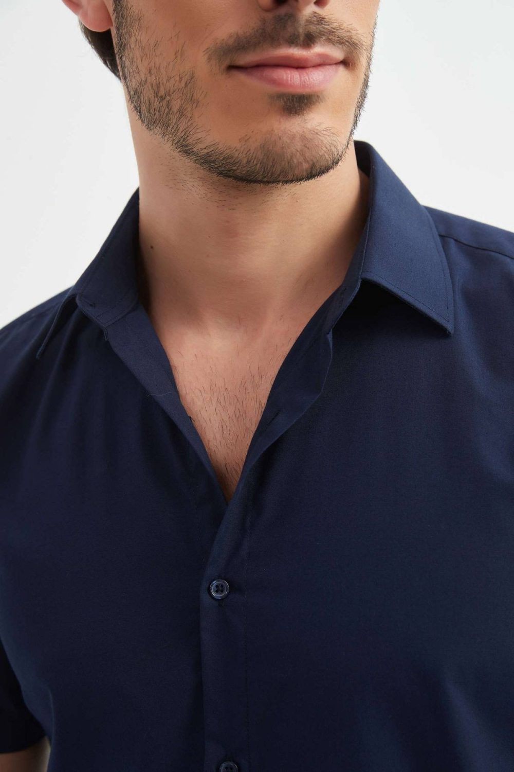 Koszula Elegancka Klasyczna Bawełniana Slim Fit Yves Enzo Paris Taliowana 5301 navy - obrazek 2