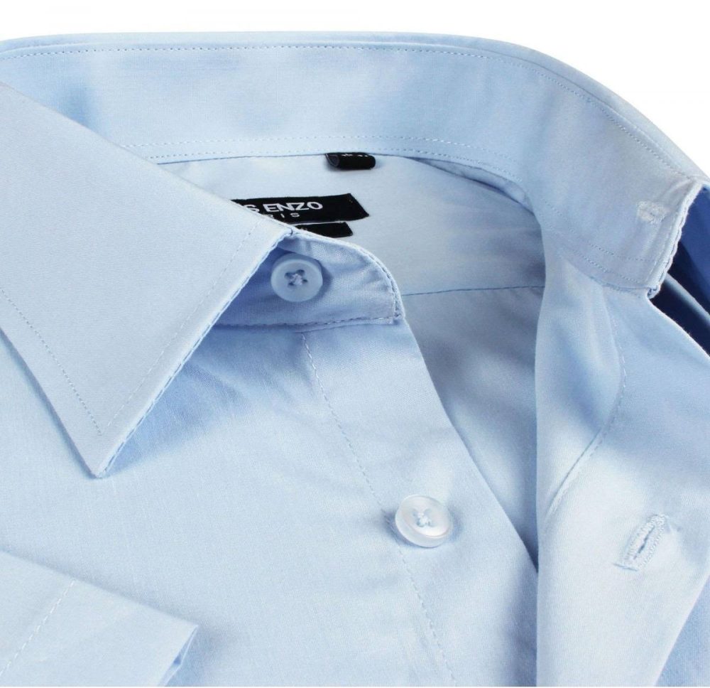 Koszula Elegancka Klasyczna Bawełniana Slim Fit Yves Enzo Paris Taliowana 5301 blue - obrazek 4