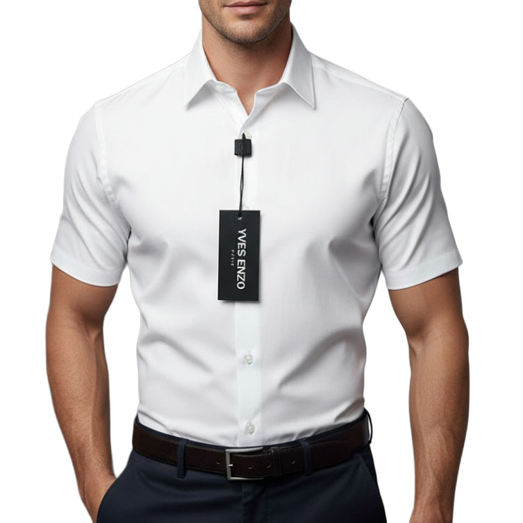 Koszula Elegancka Klasyczna Bawełniana Slim Fit Yves Enzo Paris Taliowana 5301 white