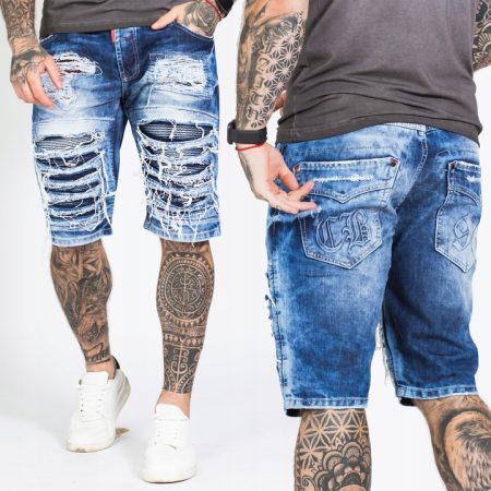 Spodenki Cipo Baxx Jeansy Przecierane Podszyte Dziury Poszarpane CK219