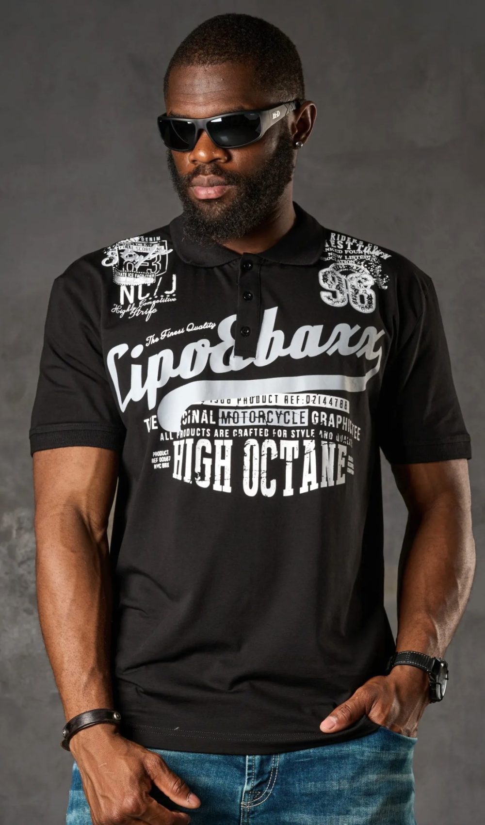T-shirt Polo Koszulka Cipo Baxx Elastyczna Regular Fit CT794 black - obrazek 5