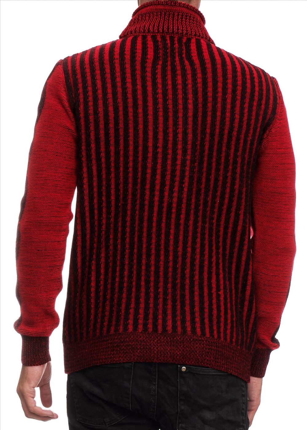 Sweter Męski Gruby Golf Rozpinany Stójka Zamek Elastyczny 13660 - obrazek 4