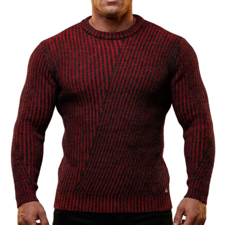 Sweter Męski Gruby Prążkowany Cieniowany Elastyczny Regular 13364