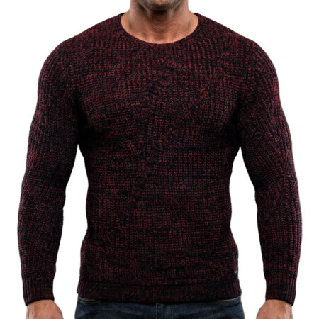 Sweter Męski Gruby Pleciony Elastyczny Regular 13365 Black