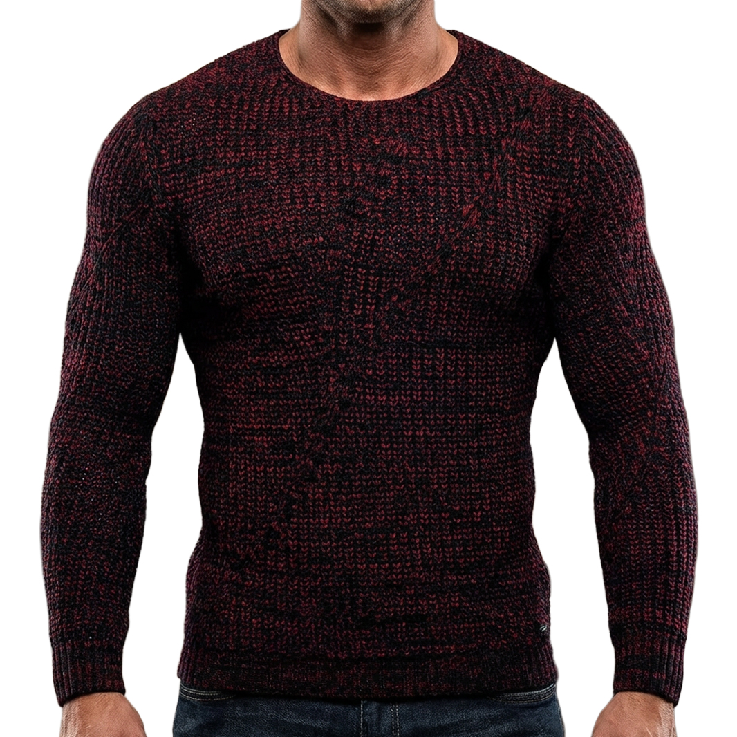 Sweter Męski Gruby Pleciony Elastyczny Regular 13365 Black