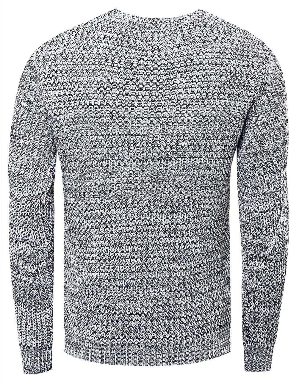 Sweter Męski Gruby Pleciony Elastyczny Regular 13365 White - obrazek 3