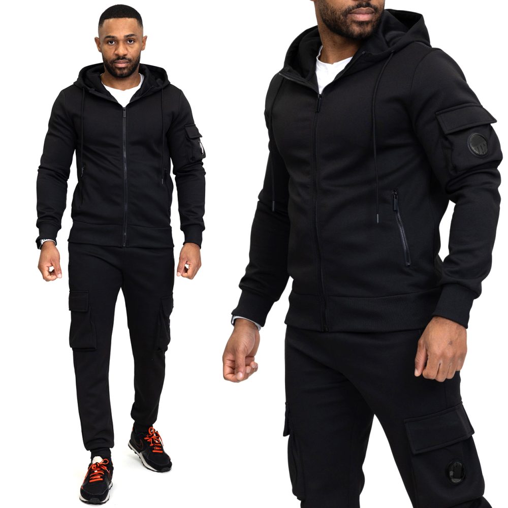 Dres Komplet Bluza z Kapturem + Spodnie Bojówki Dresowe Zayne Paris 688