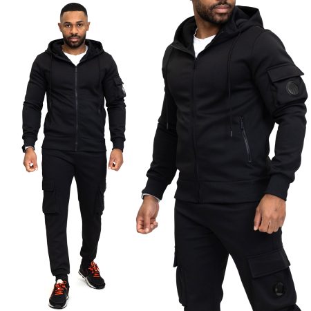 Dres Komplet Bluza z Kapturem + Spodnie Bojówki Dresowe Zayne Paris 688