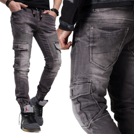 Spodnie Cipo Baxx Bojówki Joggery Jeansy Elastyczny Materiał cd446 black
