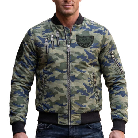 Kurtka Cipo Baxx Przejściówka Zamki Ride Forever Naszywki CJ138 camouflage Moro Military