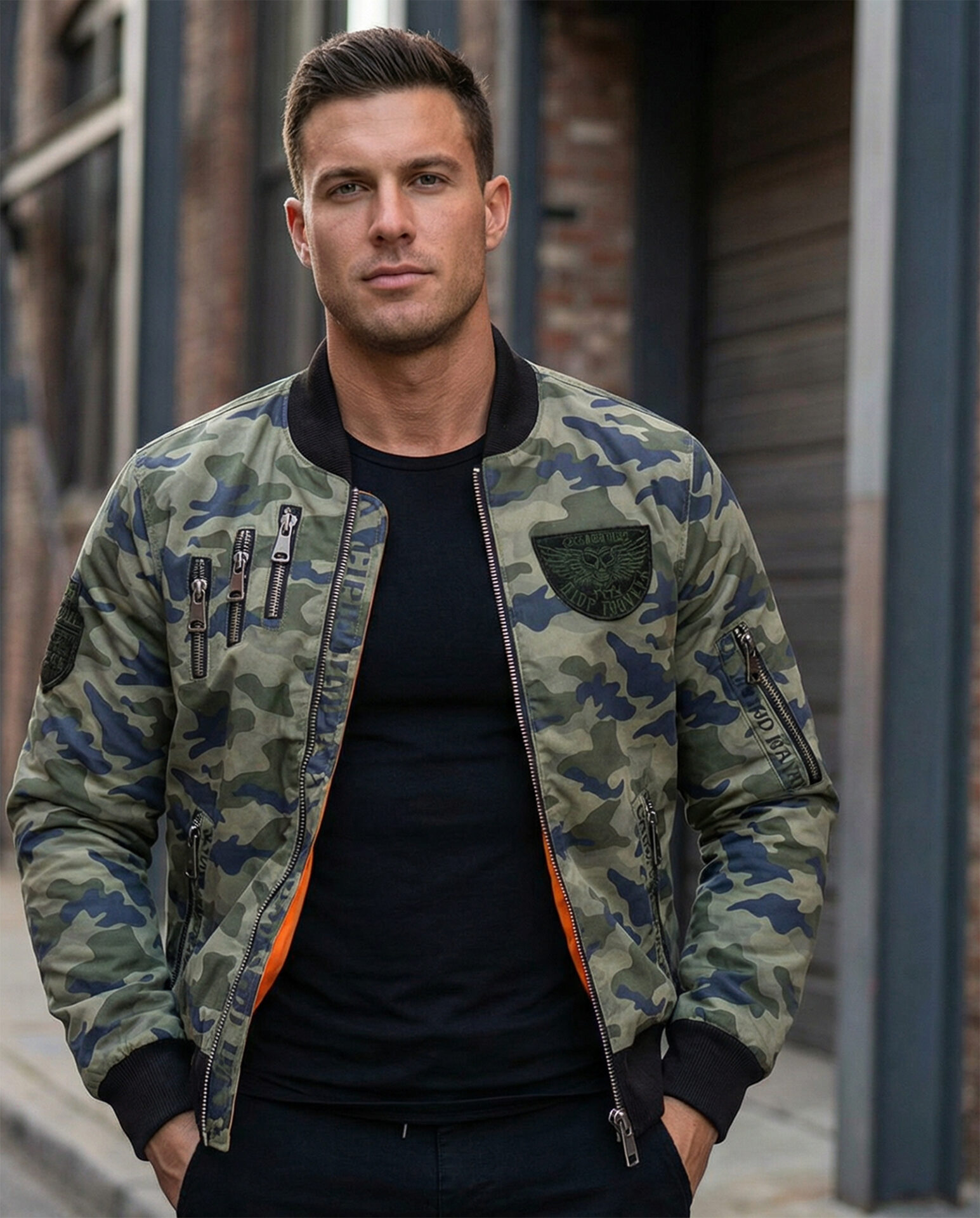 Kurtka Cipo Baxx Przejściówka Zamki Ride Forever Naszywki CJ138 camouflage Moro Military - obrazek 2