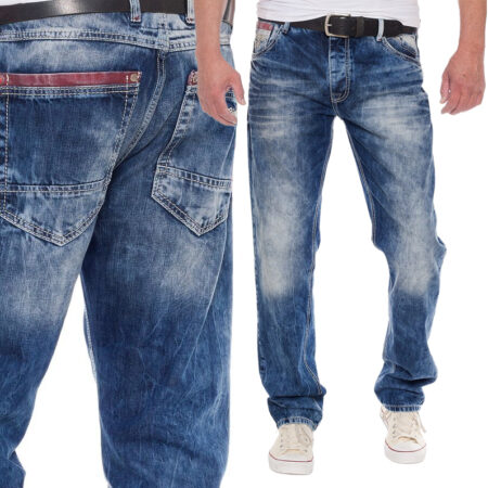 Spodnie Jeansy Cipo Baxx Przecierane Regular cd520