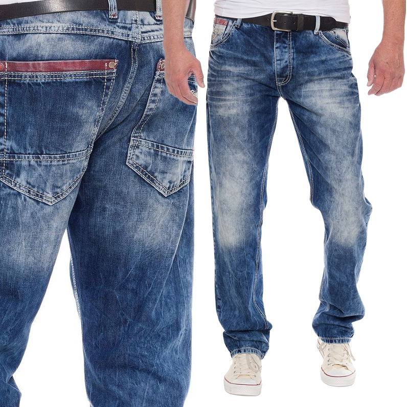 Spodnie Jeansy Cipo Baxx Przecierane Regular cd520