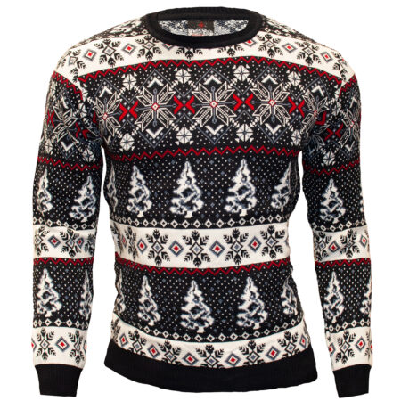 Sweter Wzór Norweski Świąteczny Dopasowany Bawełna Święta Prezent Navy 52552