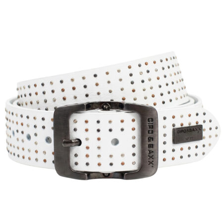 Pasek Męski Cipo Baxx Skóra Naturalna Vintage Metalowa Klamra CG171