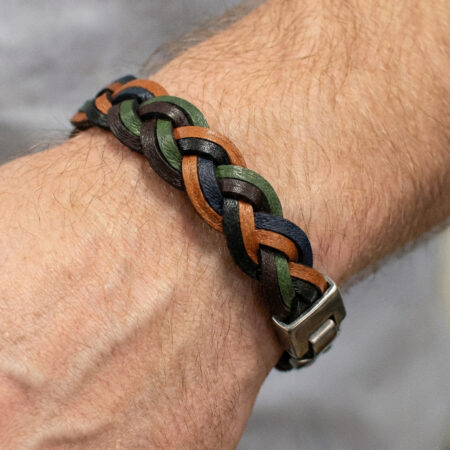Skórzana Męska Bransoletka Pleciona Cipo Baxx Mix Kolor CN106