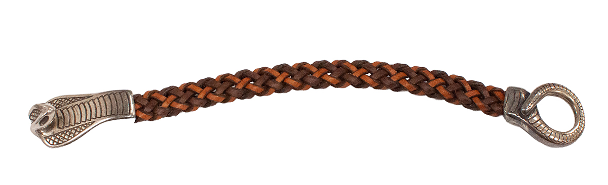 Skórzana Męska Bransoletka Pleciona Cipo Baxx Taba Snake CN107 - obrazek 3