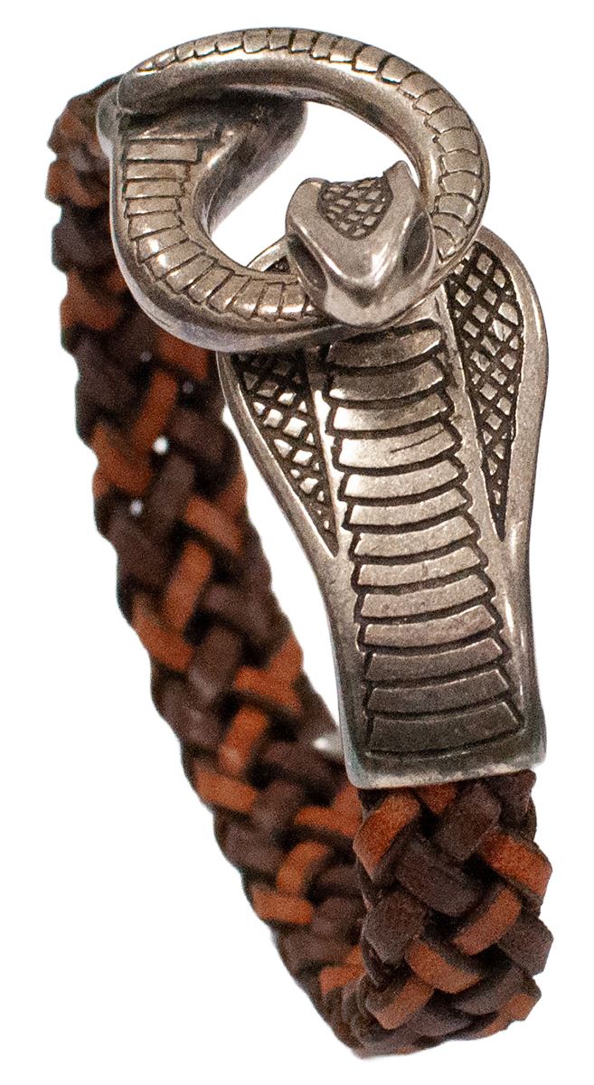 Skórzana Męska Bransoletka Pleciona Cipo Baxx Taba Snake CN107 - obrazek 4