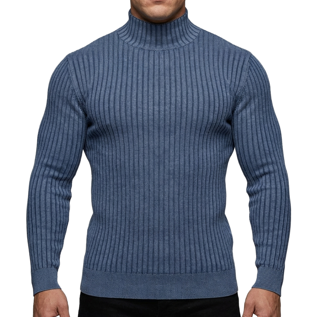 Cipo Baxx Sweter Męski Golf Dopasowany Elegance Casual Elastyczny CP288