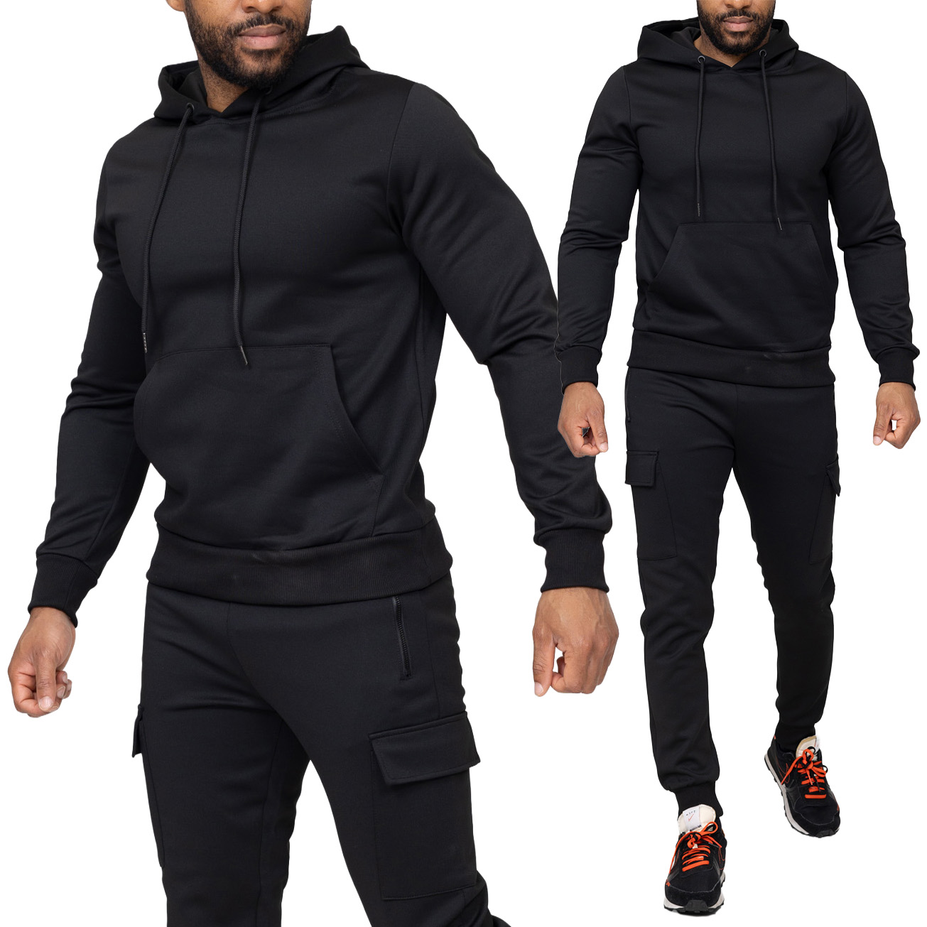 Dres Komplet Bluza Kangurka Kaptur + Spodnie Bojówki Dresowe Zayne Paris 1020